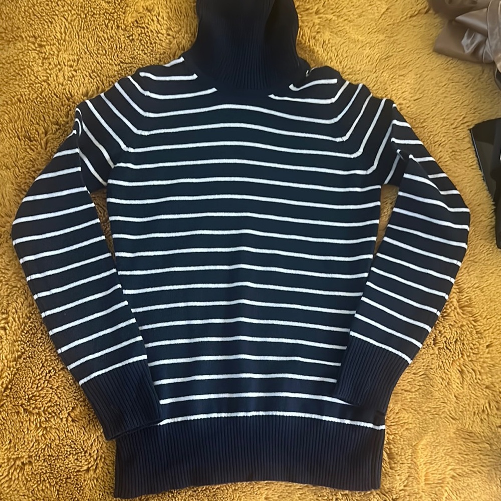 Navy Striped women Sweater
